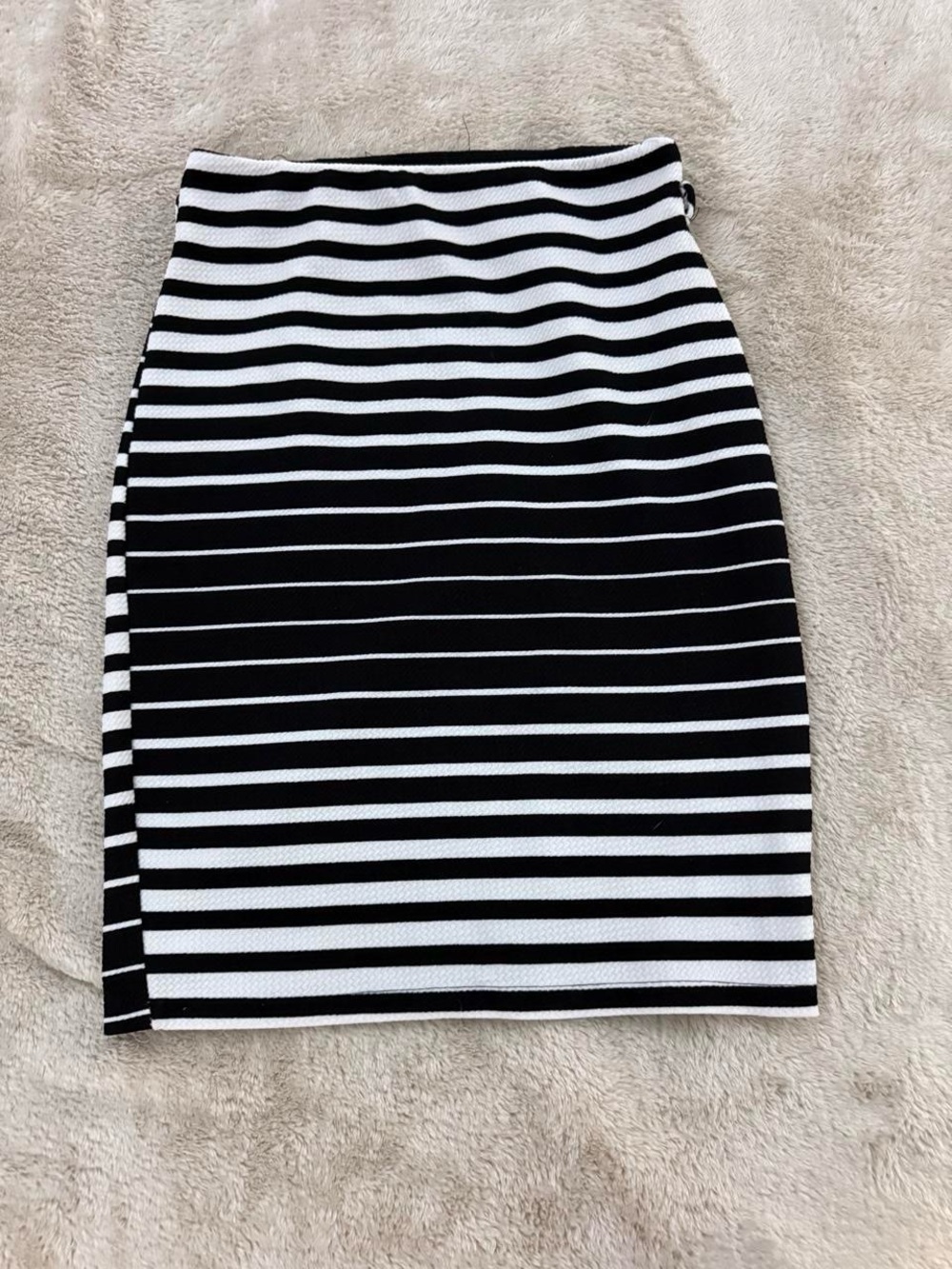 Rainbow Black & White Striped Pencil Skirt